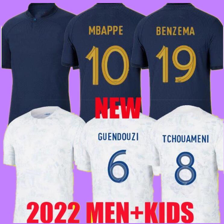 

22-23 BENZEMA MBAPPE GRIEZMANN soccer jersey French KANTE POGBA KOUNDE GIROUD GUENDOUZI Kimpembe 2022 PAVARO equipement Maillot de football shirt Men kids kit women, Adult 21/22 home