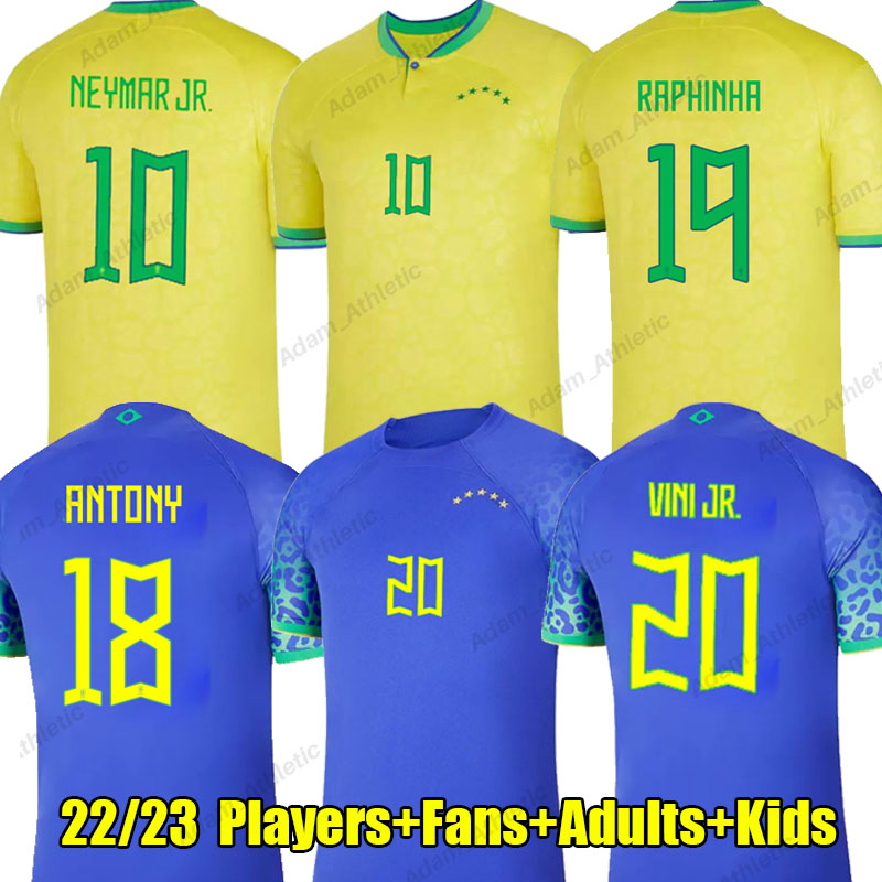 

Camisa Brasil 2022 NEYMAR soccer jerseys Brazilian kids kit RICHARLISON VINI JR. ANTONY RAPHINHA L.PAQUETA G.JESUS CASEMIRO world cup football shirts player version, 22-23 away