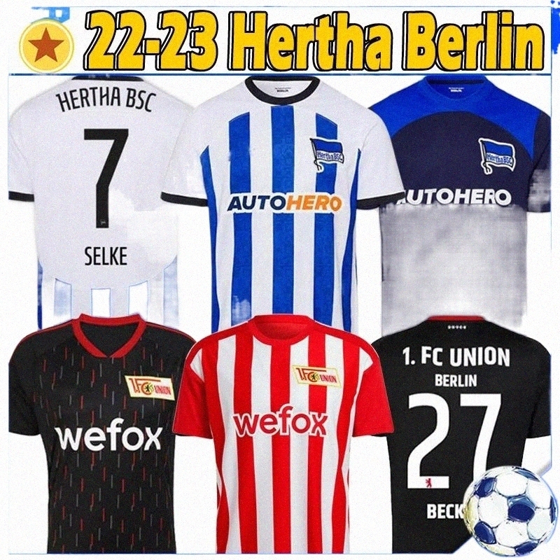 

22/23 Hertha BSC Berlin Soccer Jerseys KRUSE Haraguchi TRIMMEL ANDRICH FRIEDRICH 2022 2023 Union PIA TEK CUNHA SELKE men kid kit socks full sets jerse K8qE#, Bolinlianhe 22-23 home