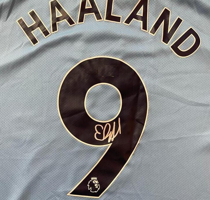 

Haaland Signed Autograph signatured Autographed auto shirts jersey, White