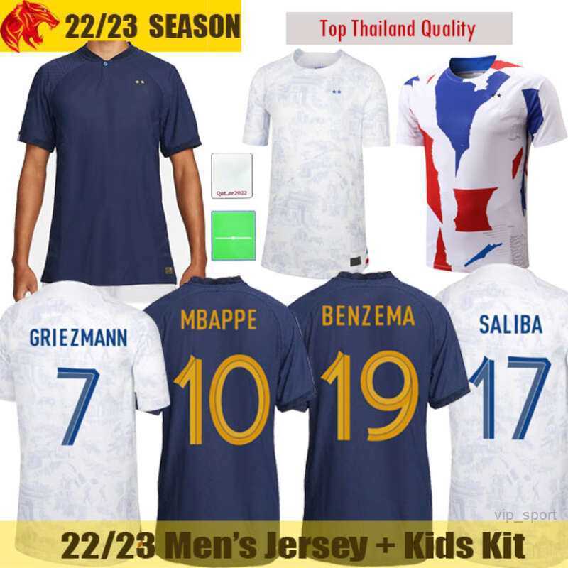 

22 23 World Cup French Soccer Jerseys BENZEMA GRIEZMANN MBAPPE POGBA GIROUD KANTE Maillot de Football Shirt DEMBELE BEN YEDDER National Team, 2223 home