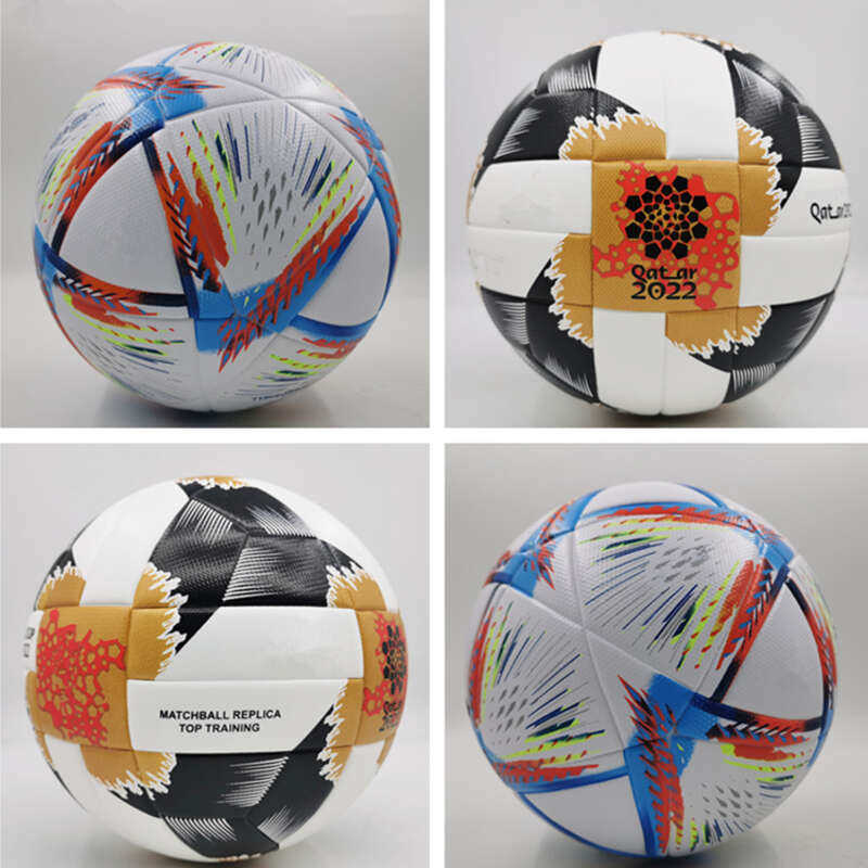 Ballon de football Coupe du monde 2022 Taille 5 Football de match agréable de haute qualité Expédier les balles sans air Équipe nationale