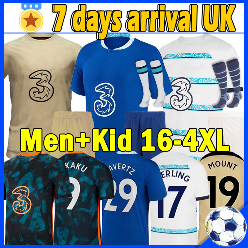 

XXXL 4XL cfc STERLING #17 soccer jerseys 22 23 limited-edition WERNER HAVERTZ ZIYECH PULISIC Jorginho 2021 2022 2023 Camiseta KANTE Men Kids football shirts Big Size, 22-23 home