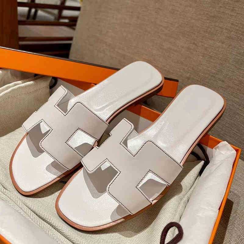 

Sandals Herme Oran Oran Paris h Slipper Herme Slippers 2022 Summer New All Padded Palm Print Real Cow Leater Flat Bottom Pure Manual Europe, Red