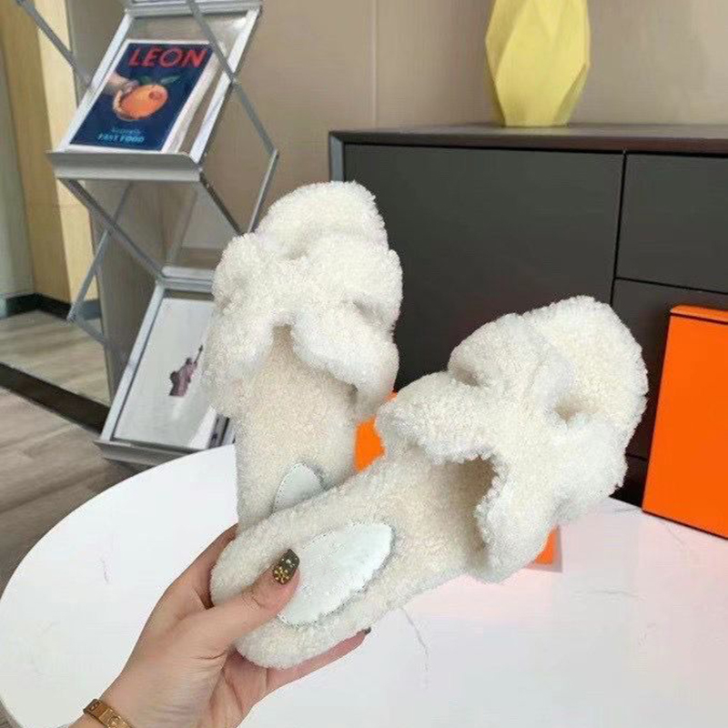 

Luxury Oran slippers slides sheep fur sandals classic autumn/winter indoor style size 35-41 mkj0001 njjkhdcasdasdasdasdadadaws