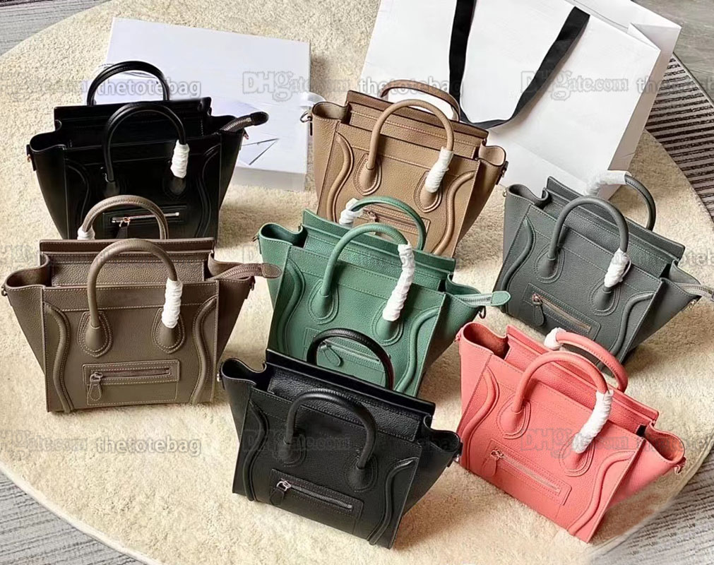 

micro luggage bags nano luggages drummed calfskin smile face lady handbag luxury designer mini cosmetic bag travel tote canvas casual crossbody shoulder bags purse, Customize