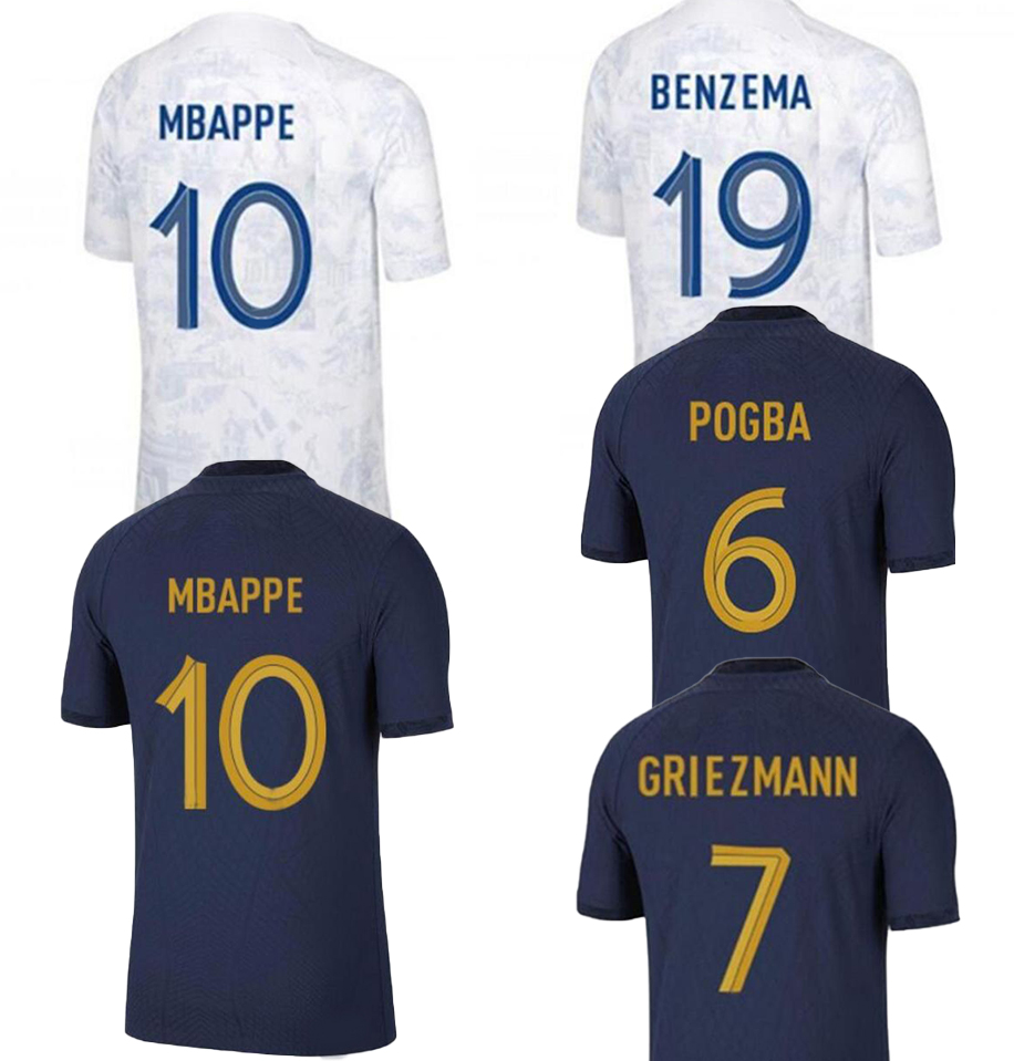 

France 10 MBAPPE 9 GIROUD soccer jerseys customized 22-23 home thai quality yakuda 7 GRIEZMANN 19 BENZEMA 22 T.HERNANDEZ 2 PAVARD 8 TCHOUAMENI 11 DEMBELE, 22-23 away