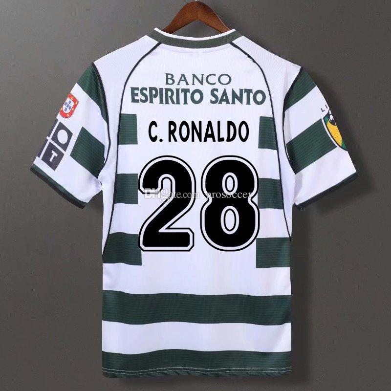 

22/23 Retro Sporting CP 2002/04 Soccer Jerseys Ronaldo Jardel Vintage Football Lisbon Classic Shirt Lisboa Kit, 03-04 home