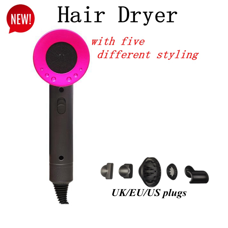 

New Hair Dryer D08 Generation with five stylers No Fan styling curling curler blowers Vacuum Professional Salon Tools Heat Super Speed US/UK/EU Plug styling iron
