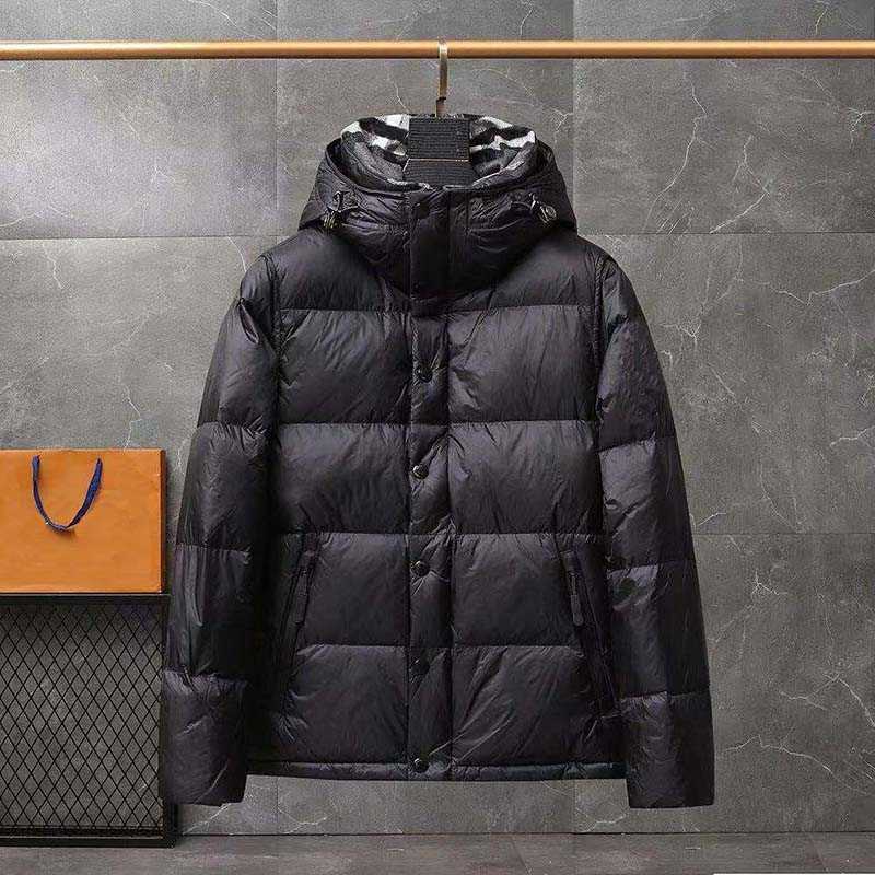 

Winter Hood lightweight men s down coat camouflage casual sportswear simple jacket European and American brands, Black