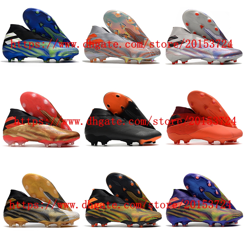 

Mens Soccer shoes Nemeziz 19 FG Cleats Football Boots Scarpe Da Calcio Creativity Limited Edition Chuteiras, As picture 8