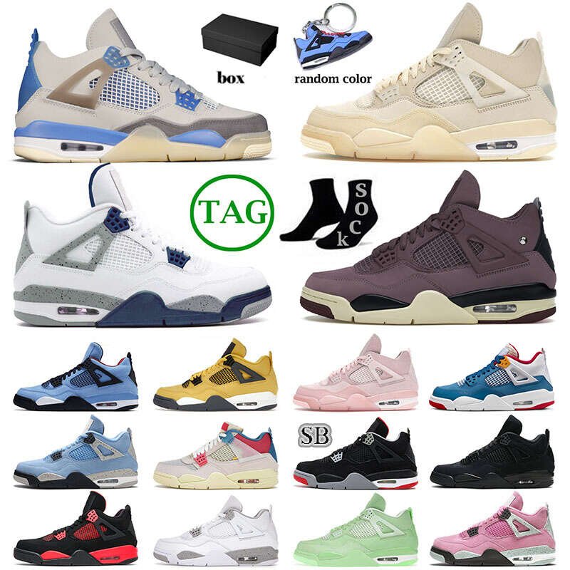 

Basketball Shoes Sneakers Trainers White Violet Messy Room Midnight Navy Military Black Cats Sail Pink With Box J4 Jumpman 4 Men Women Offs, 40-47 military blue