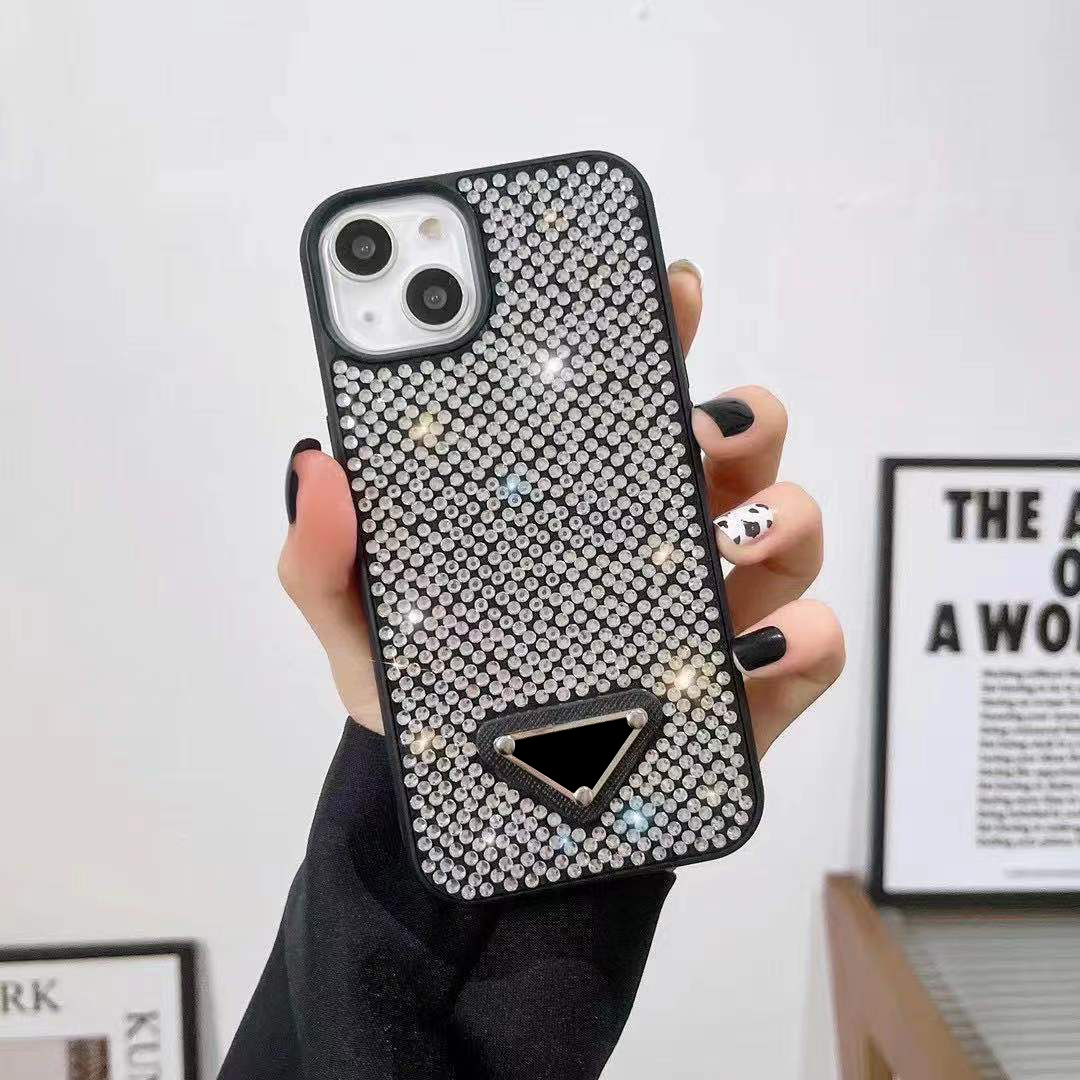 

Phone cases Luxury Glitter For iPhone 14 13 12 11 Fashion Designer Bling Sparkling Rhinestone Diamond Jewelled 3D Crystal Women Back iphone 14 case, Silver d letter+ logo