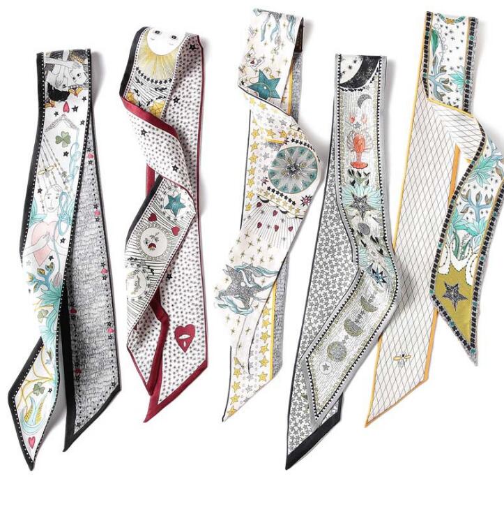 

The tarot series double printing twill Scarves women's scarf beautiful decoration small ribbon Handbag/hair/Neck /Wrist ribbon mix send .