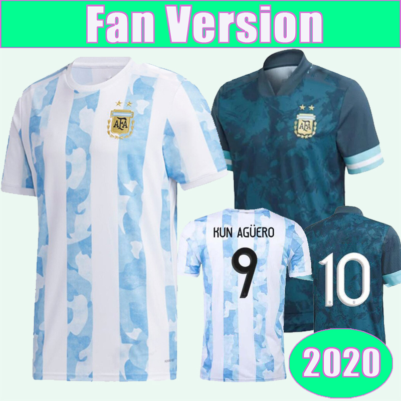 

2020 Argentina National Team HIGUAIN Mens Soccer Jerseys DYBALA MASCHERANO DE PAUL Home Away Football Shirts Short Sleeve Uniforms, Qm3265 2020 away no patch