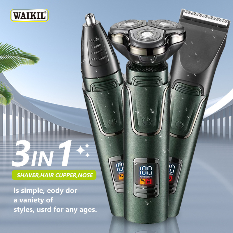 

new electric shaver charging razor three-blade rotating razor wash