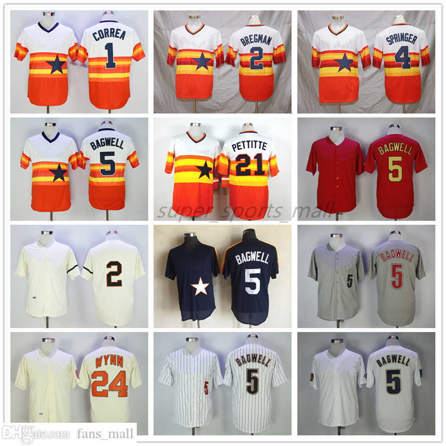 

Man Women Youth Mitchell and Ness Baseball Jersey Vintage 5 Jeff Bagwell 1 Carlos Correa 2 Alex Bregman 4 George Springer 21 Andy Pettitte Jimmy Wynn Jerseys 1980 2006, As picture