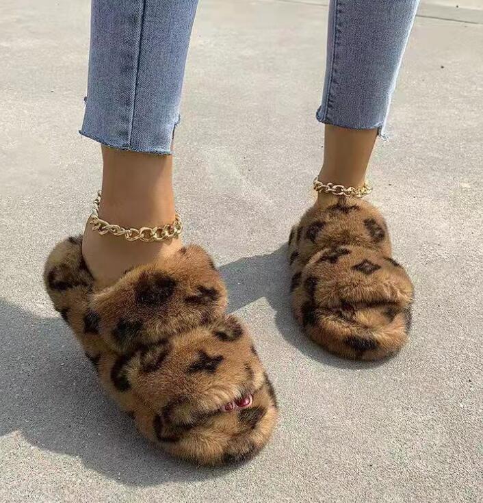 

Slippers Flat Shoes Designer Shoes Eur House Full Furry Winter Indoor Fur Soft And Fluffy Plush Platform Non-Slip Heel Luxury Casual Ladies, Pink