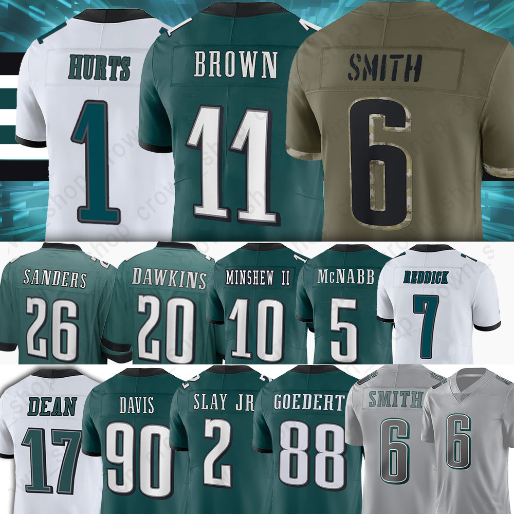 

Philadelphias 1 Jalen Hurts Football Jerseys Eagles''11 A.J. Brown Miles Sanders DeVonta Smith Gardner Minshew II Jason Kelce Brian Dawkins Davis, Men(lao ying)