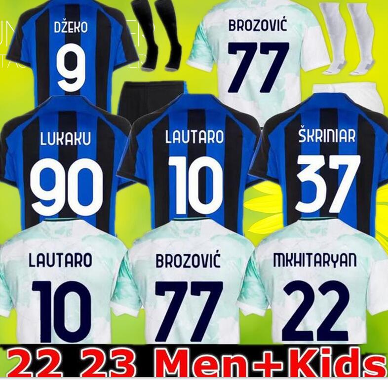 

22 23 LUKAKU soccer jerseys Inter DZEKO LAUTARO 2022 2023 BROZOVIC CALHANOGLU ALEXIS J.CORREA BARELLA Milan football shirt uniforms mens Jersey kids kit, 22 23 home aldult serie a