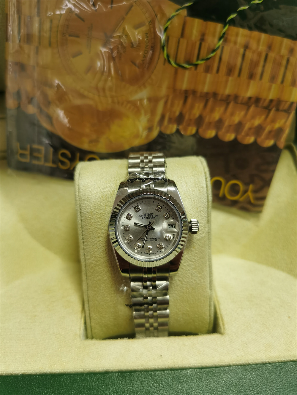 

With Original Box Women Watch Lady Size 26mm Date Girl Sapphire Glass Wristwatch 2813 Movement Automatic Mechanical Movement watches, Style 7 original box + watch