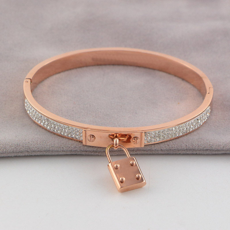 

Designer Leather Bracelet For Mens Women steel bangle Brand Luxury Jewelry Gold Bracelets Pendant Lock Female High-end Elegant Fashion Gift
