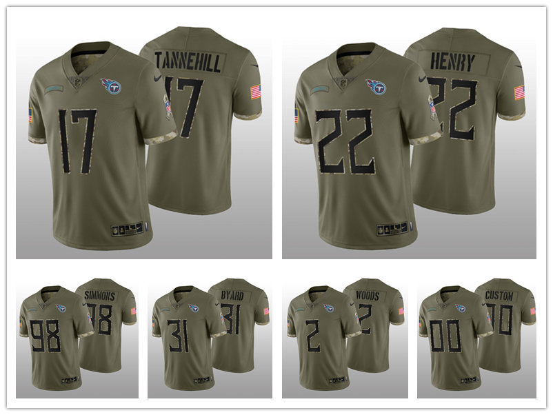 

Football Jersey Tennessee''Titans''MEN Jeffery Simmons Derrick Henry Robert Woods Ryan Tannehill Kevin Byard 2022 Salute To Service