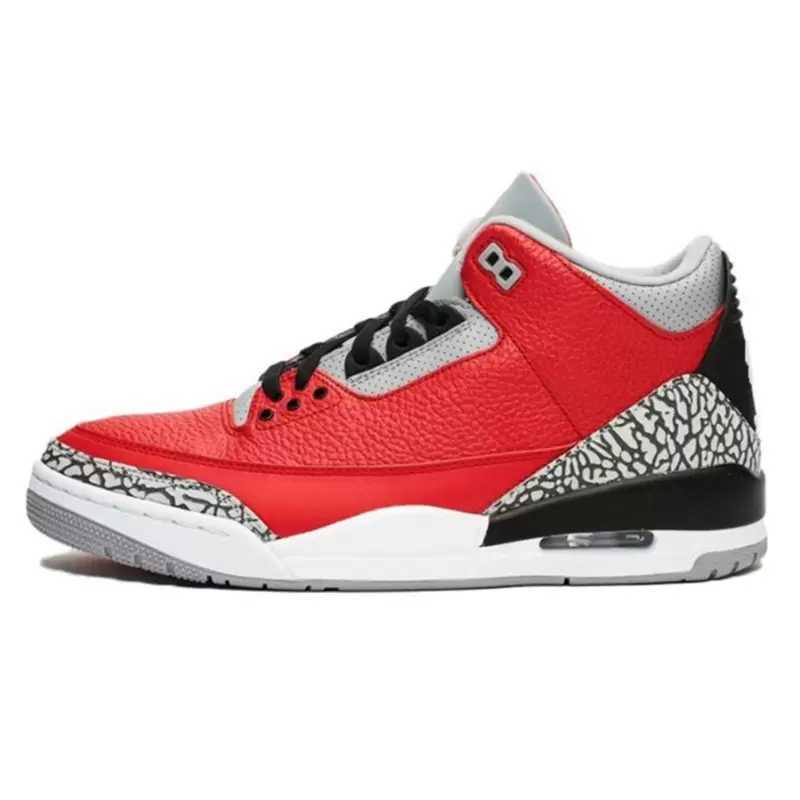 

Basketball Shoes Mens Trainers Outdoor Sports Sneakers Red Pine Green Racer Blue Cool Grey Court Purple Laser Orange 3S Jumpman 3, Shoes (6)