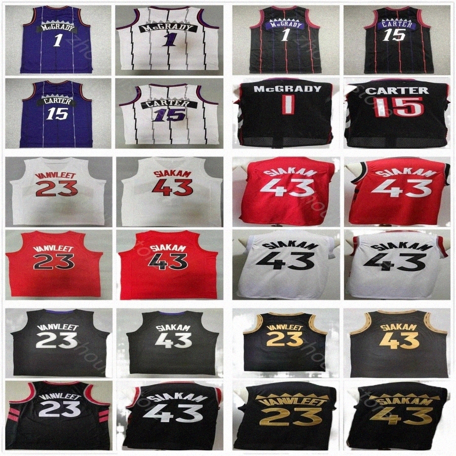 

College Basketball mens City Pascal 43 Siakam Fred 23 VanVleet Basketball Jerseys Vintage Retro Tracy 1 McGrady Vince 1 F6Yu#, Green