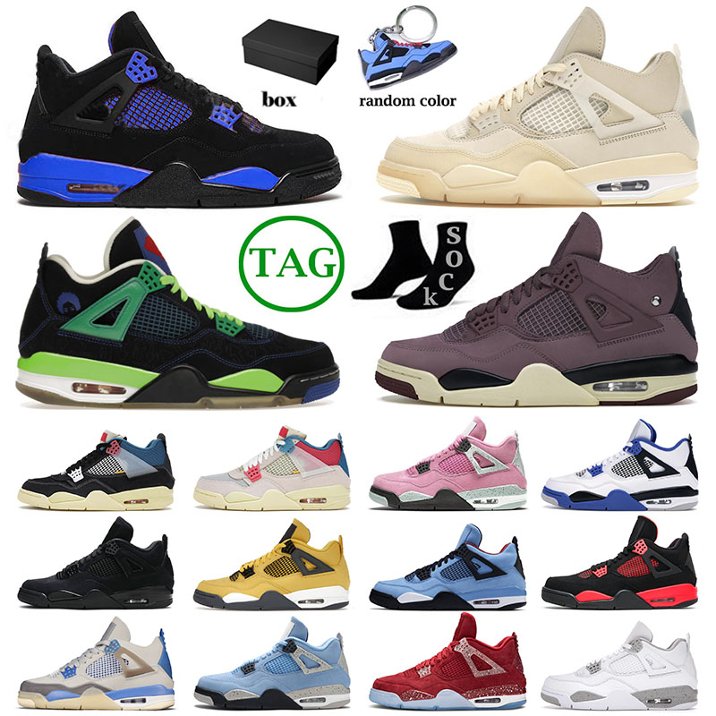 

New Jumpman 4 4s IV Basketball Shoes For Mens Womens Doernbecher Military Black Cat Midnight Navy Blue Thunder Cactus Jack Sports Sneakers, The shoe box