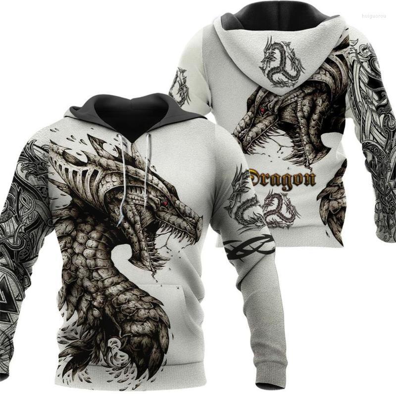 

Men's Hoodies Men's & Sweatshirts Spring And Autumn Tattoo Dragon 3D Long-sleeved Men's Hoodie Stylish Loose-fitting Oversized, Wy-5609