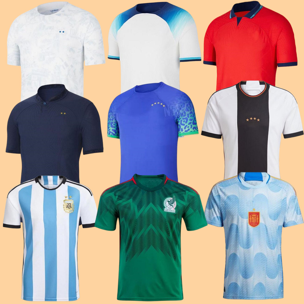 

BENZEMA MBAPPE GRIEZMANN Argentina soccer jersey Mexico Germany Spain GIROUD GUENDOUZI Kimpembe 22 23 PAVARO equipement Maillot de football shirt, Red