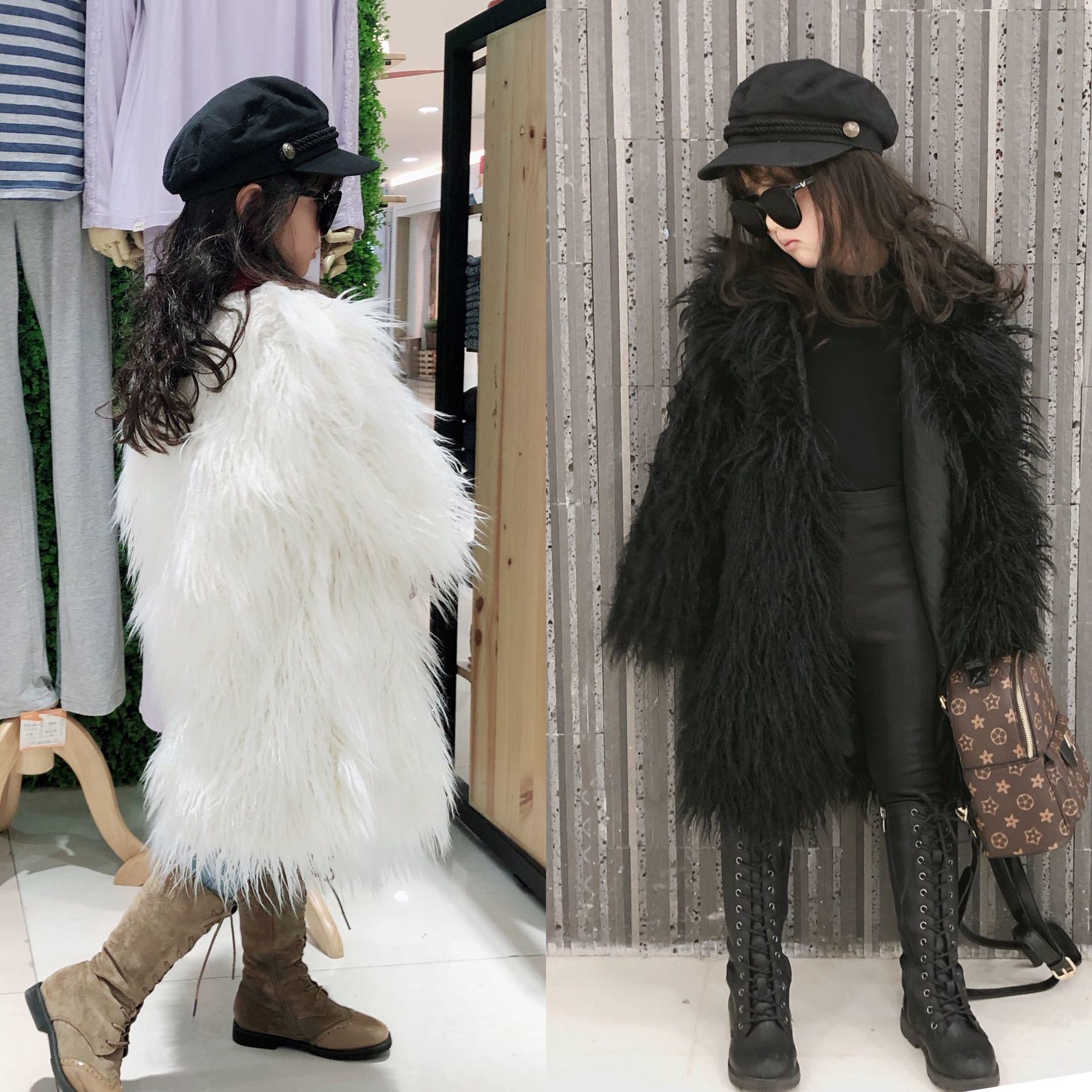 

Coat Winter Girls Parka Faux Fur Loose Long Overcoat Children Thick Warm Jacket For Kids Outdoor Casual Outwear 220927, White