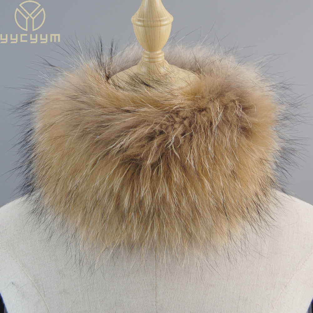 Scarves Women Winter Natural Warm Fox Fur Headband New Fashion Real Scarf Good Elastic Knitted Genuine Ring Y2209