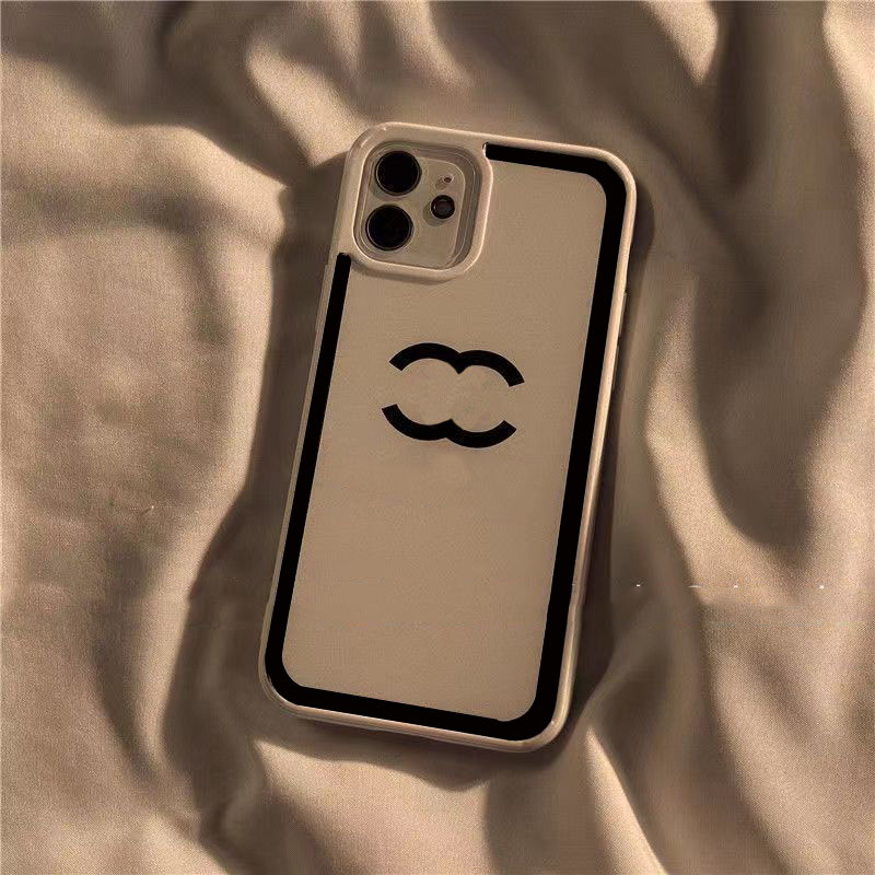 

Cell Phone Cases For IPhone 14 Pro Max 13P 12 11 XR 8 7 Fashion Border Patterns Phonecases Luxury Designer C Case Shockproof Cover Shell Top, White