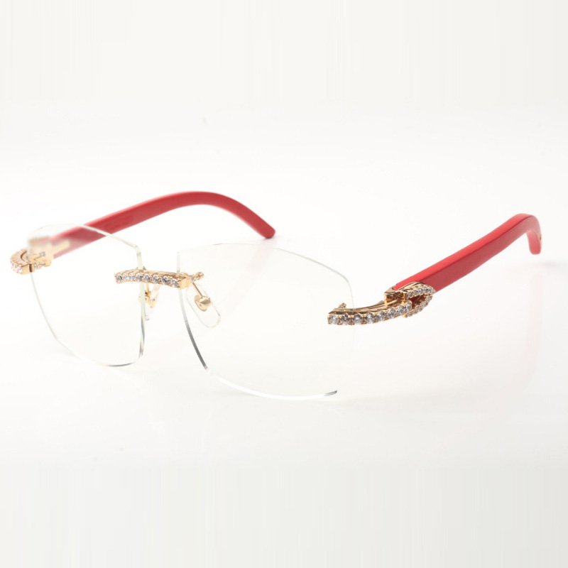 

new large frame transparent lens 4189706 natural L size diamond wooden legs suitable for men and women to wear lens thickness 3mm