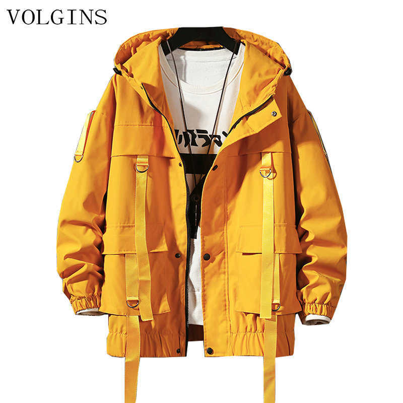 Vestes pour hommes livraison directe Streetwear printemps homme veste Style Safari hommes Harajuku noir coupe-vent vestes hommes poches veste sur