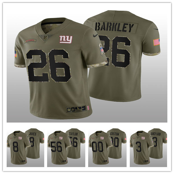 

Football Jersey New York''Giants''MEN Sterling Shepard Saquon Barkley Daniel Jones Lawrence Taylor 2022 Salute To Service