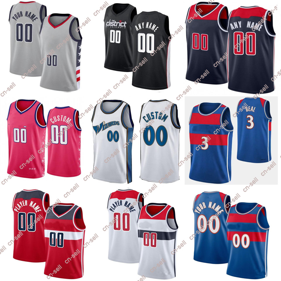 

Custom Basketball Jerseys 3 Bradley Beal Washingtons Kyle Kuzma Wizard Kristaps Porzingis Caldwell-Pope Deni Avdija Rui Hachimura Corey Kispert 2023 City Jersey, Mens6