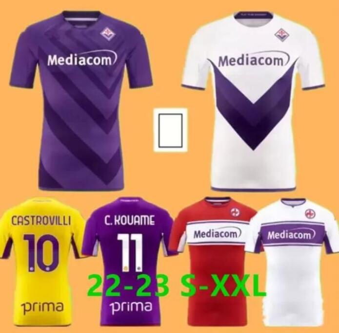

22 23 Fiorentina soccer jerseys J. IKONE 2022 2023 CASTROVILLI ERICK Florence jersey ACF JOVIC A. CABRAL Milenkovic C.Kouame men kids kit sets football shirts, 22-23 away