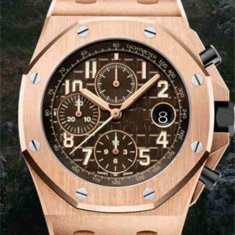 

aaa Brown Leather Chronograph Men Watch Stopwatch Blue Black Coffee Rose Gold Sapphire Crystal Watches SportCY07 P65F
