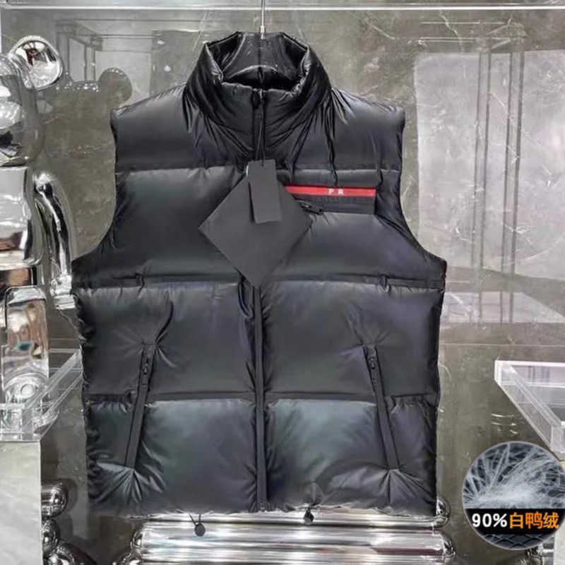 

22ss mens down jacket pra designer vest winter warm nylon waterproof sleeveless jackets men women casual zipper cardigan coat, Black