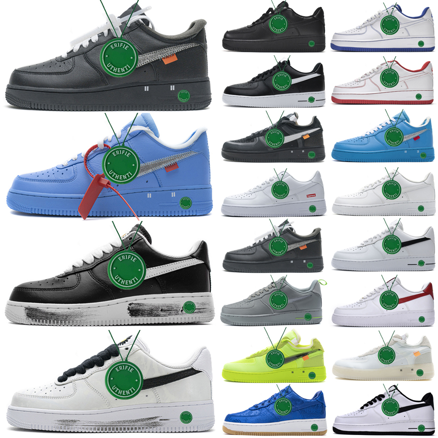 

lows Air Running Shoes for men women Sneakers New White University Blue 2022 Fashion Designers Unisex 1 07 Low Fource Mca Mens Air One Des Chaussures Off Us 36-45, Box
