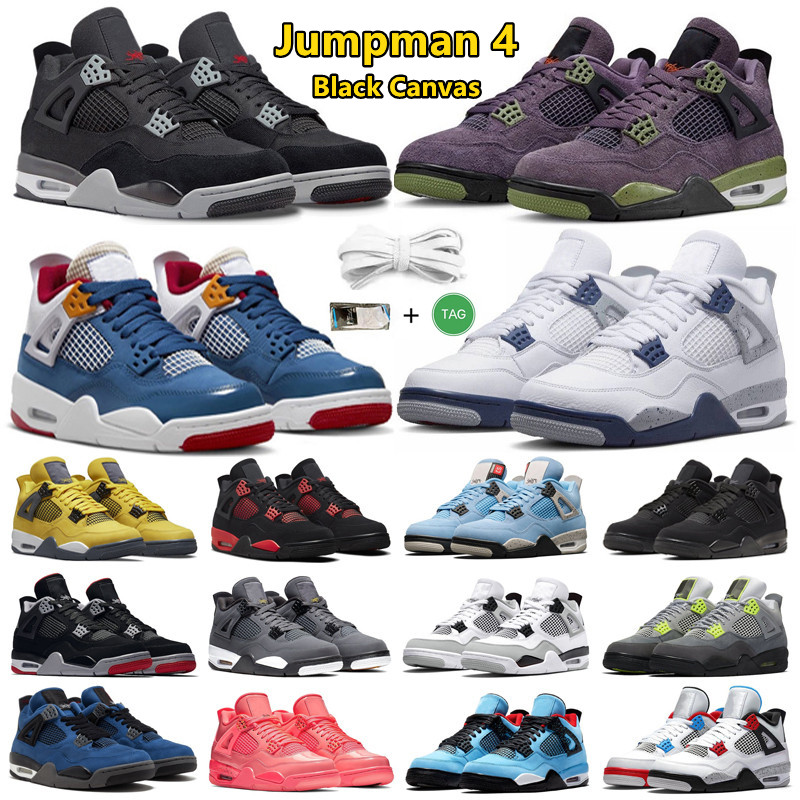 

Jumpman 4 Mens Basketball Shoes 4s Canyon Purple Messy Room Midnight Navy Military Black University Blue Fire Red Men Women Trainers Sports, Color#1