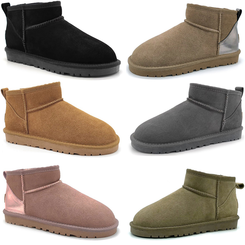 

Women Mini Snow Boot Boots Winter Classic Fashion Suede Keep Warm Plush Chestnut Grey Men Woman 5854 Designer Ankle Booties Slippers Shoes 34-44, Color#1