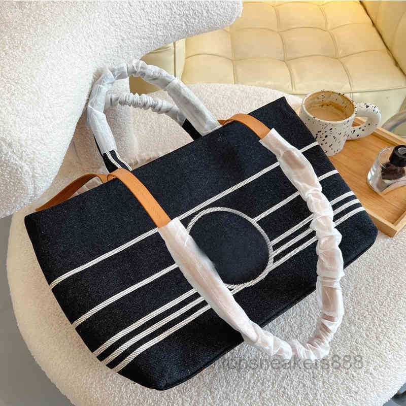 

Evening Bags Designer Tote Bag Women Canvas Crossbody Handbags Striped Letters Shoulder Purse Lady Shopping Purse, Black