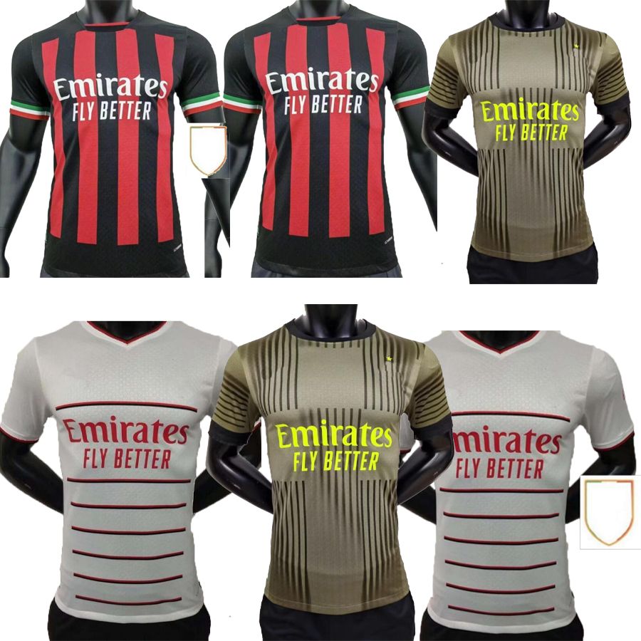 

Player version 22/23 AC MILANS Soccer Jersey IBRAHIMOVIC GIROUD THEO BRAHIM TONALI Maillots De Foot Shirt ROMAGNOLI R.LEAO .CASTILLEJO KESSIE Football uniform, Grey