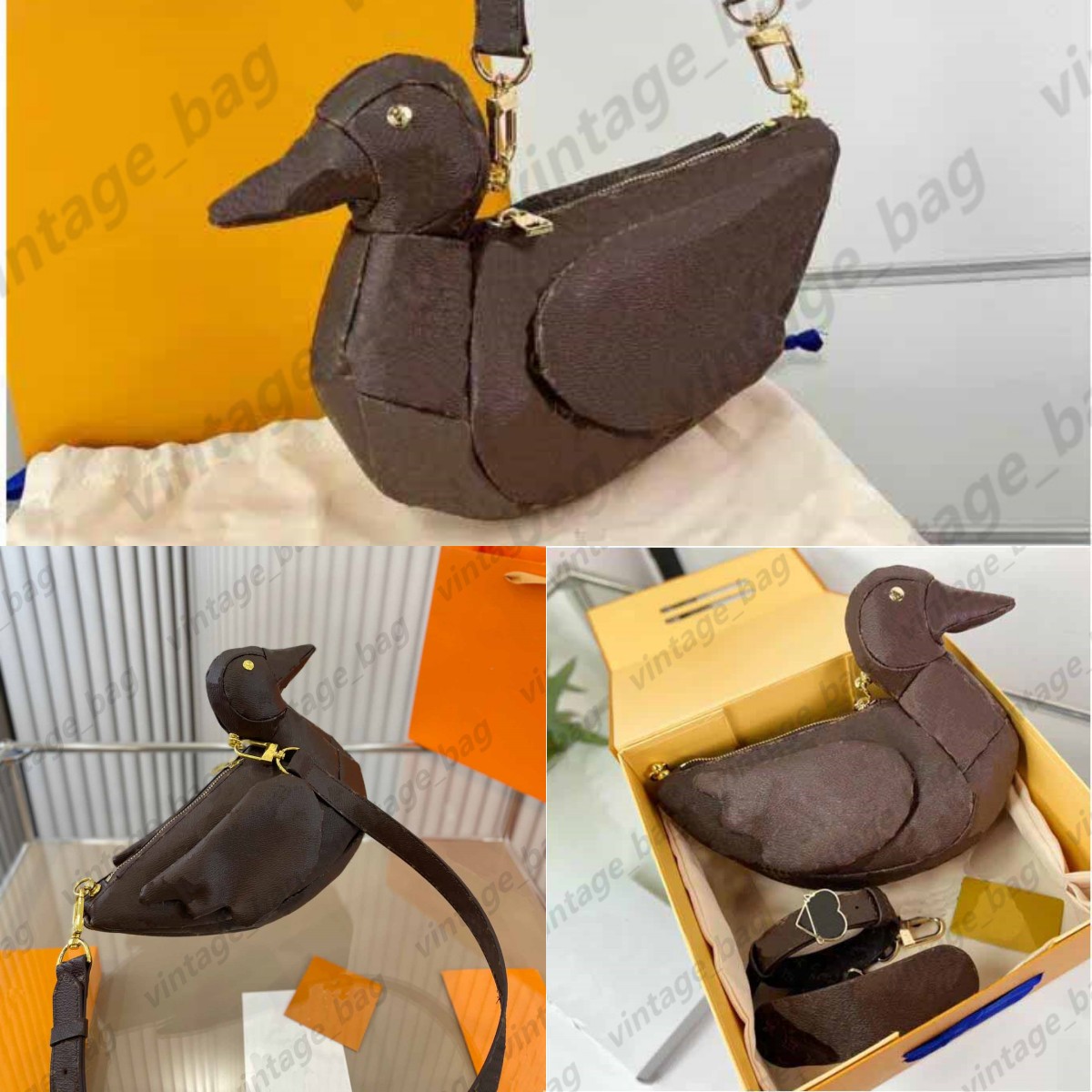 

Man Explosion DUCK BAG M45990 NIGOS MADE Heart Shoulder Strap Cross body Totes Women designer Luxury Monograms Canvas Stud eyes cute toy purse