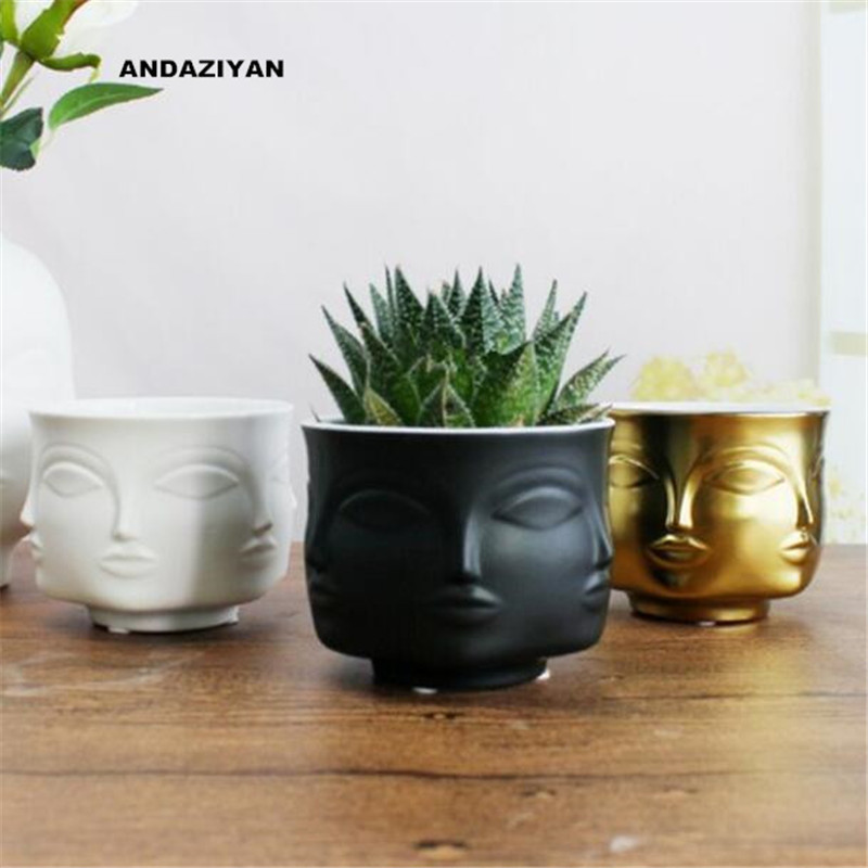 

Vases Face Ceramic Pot Home Decoration Flower Vase Designer Storage Candle Holder Jewelry Handcrafted Gifts 220928