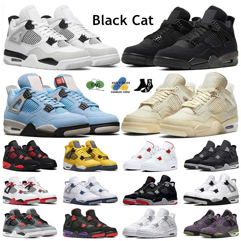 

University Blue Men Basketball Shoes 4 4s Military Black Cat Red Thunder Infrared Cactus Jack Sail Cool Grey Women Outdoor Sneakers Sports Trainers, 31 36-47